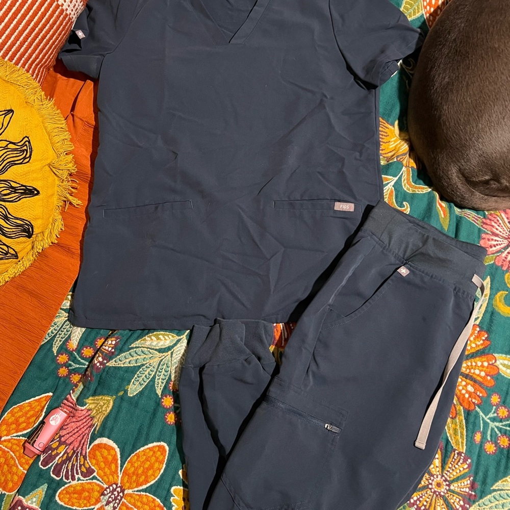 Figs Navy Blue Scrub Set
